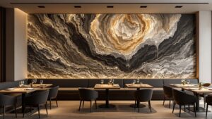 Statement Walls in Restaurants: Murals, Textures & Focal Point Ideas